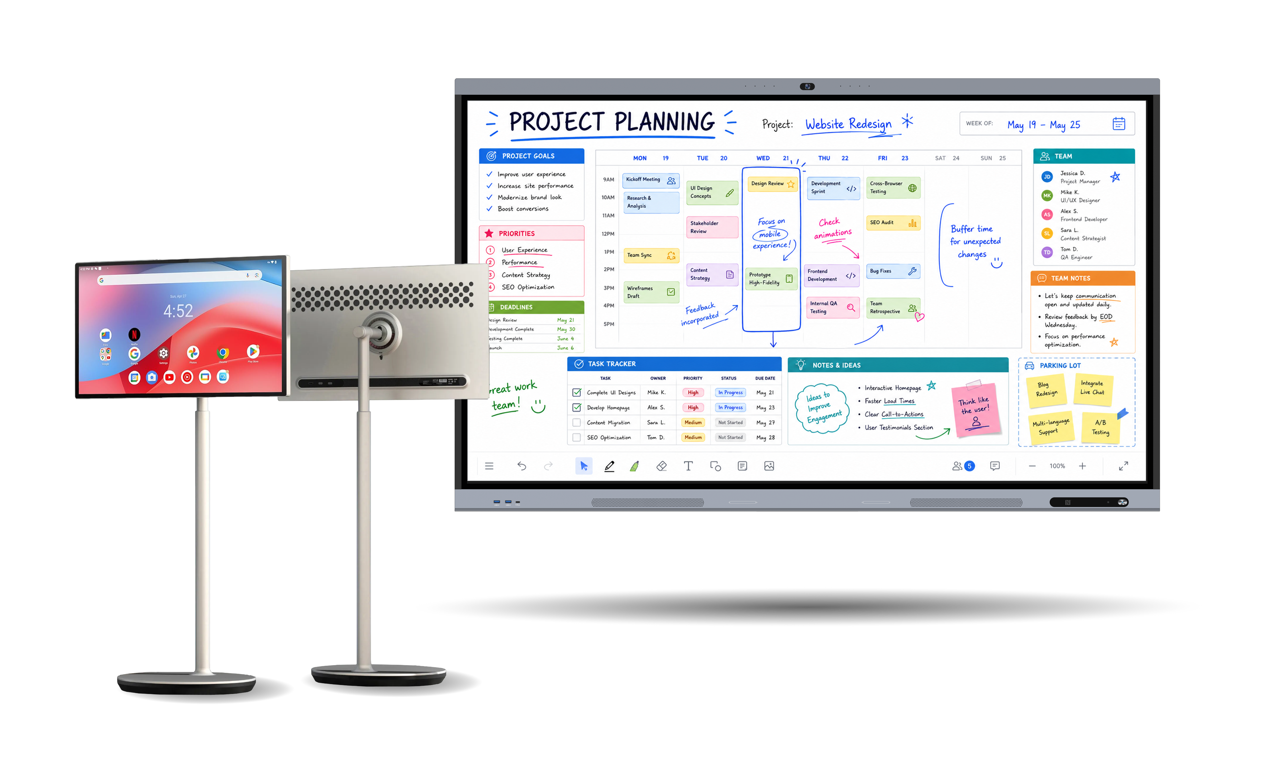 Smart Display schermen als premium headerbeeld